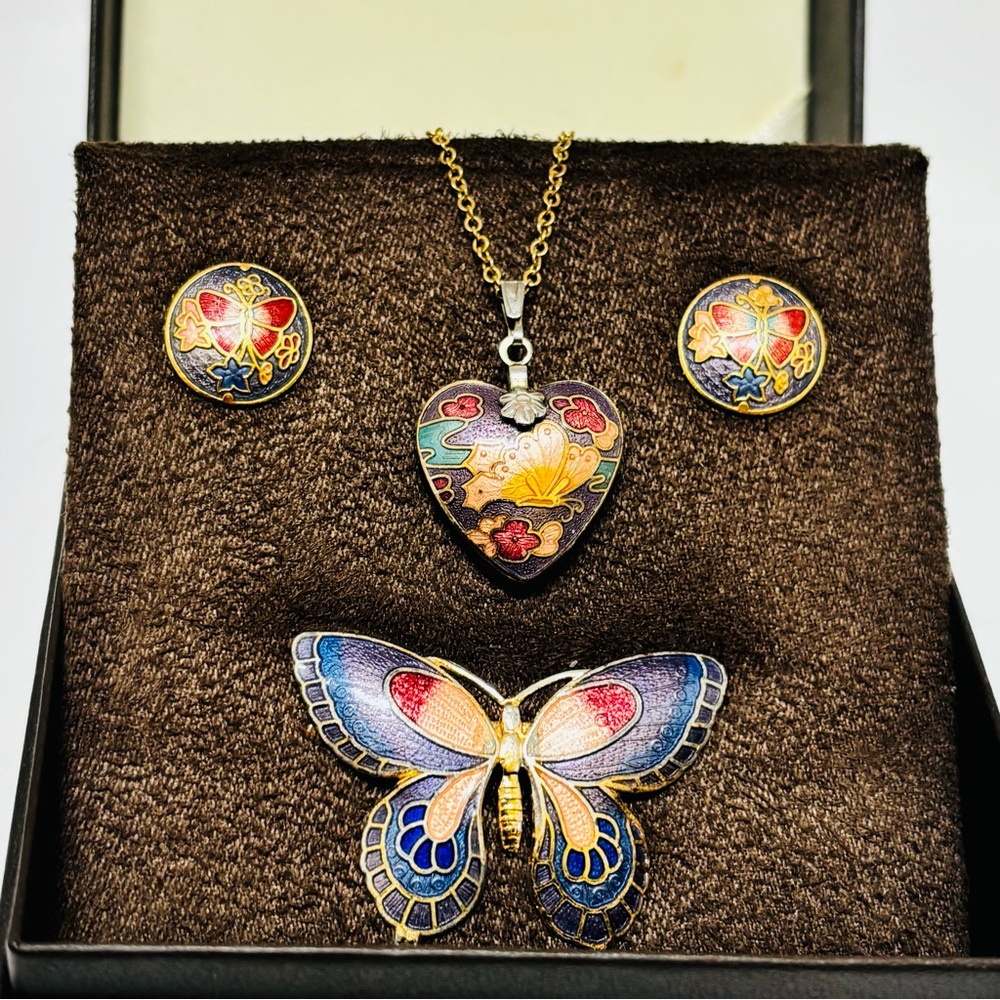 Cloisonné Butterfly Fairycore Jewelry Set